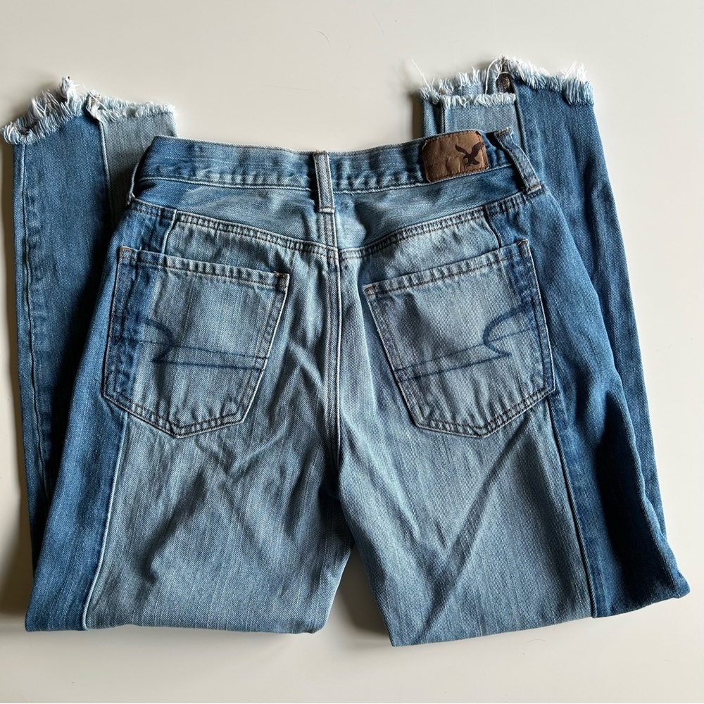 American Eagle Vintage Hi-Rise Two Tone Cropped Jeans